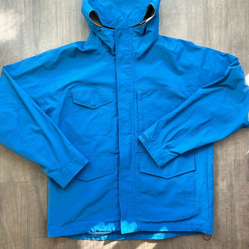 Men's Blue Uniqlo Hooded Rain Jacket